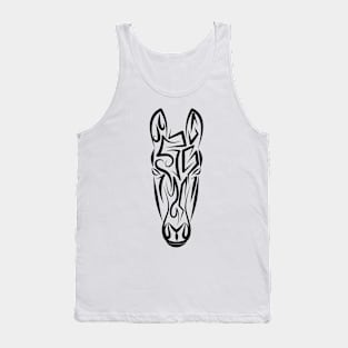 Black and White Tribal Horse Tank Top